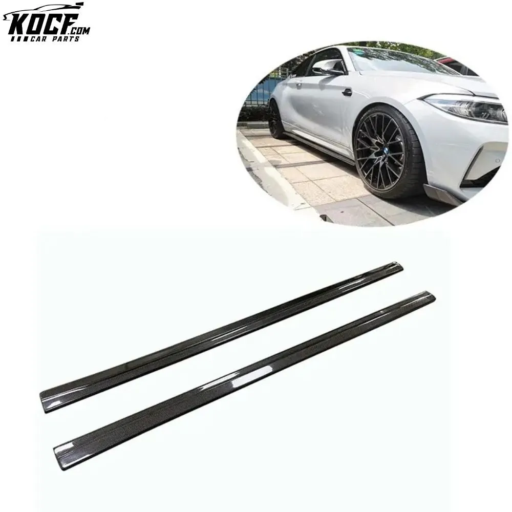 2016-2019 For BMW F87 M2 M2C Flat shape Style Carbon Fiber Side Skirts car styling