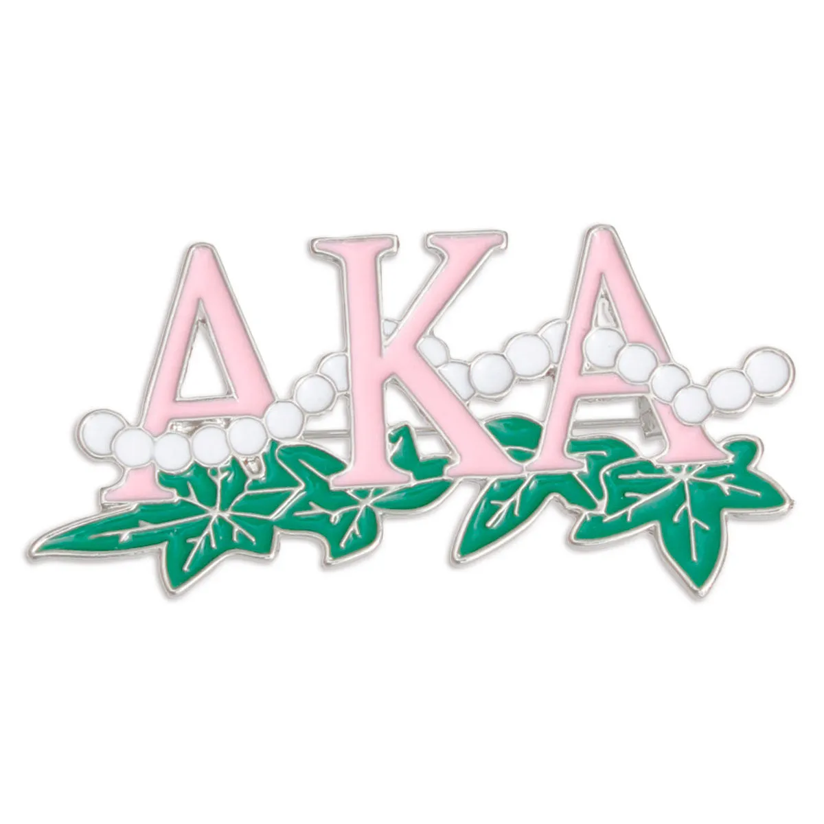 AKA Brooch Alpha Kappa Alpha Inspired Pearl Ivy Leaf Sorority Pin