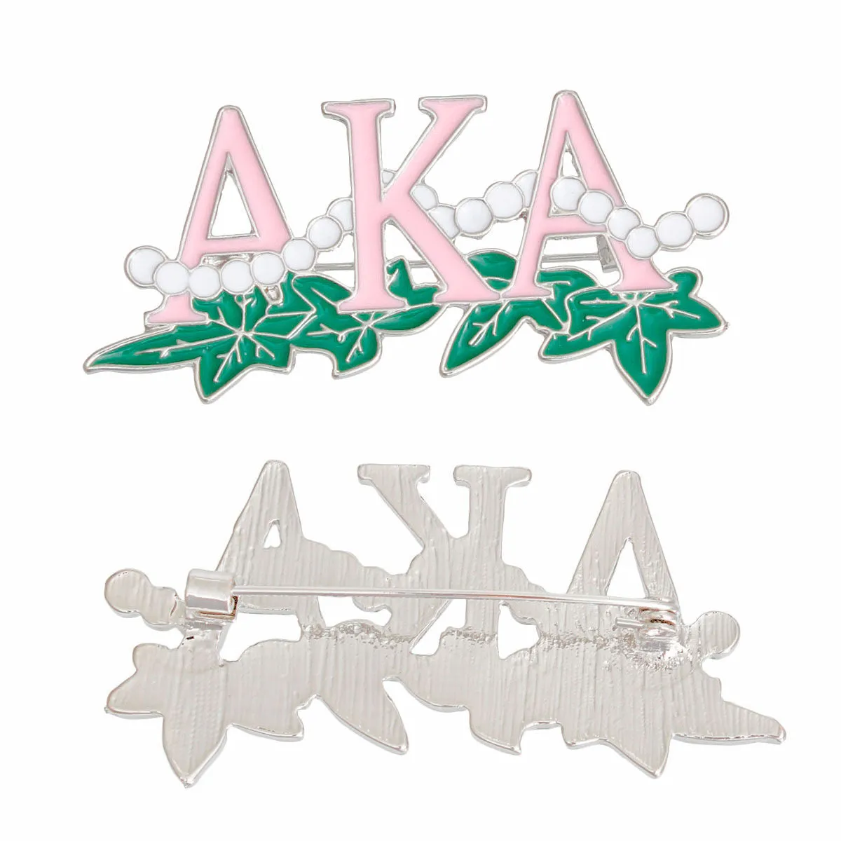 AKA Brooch Alpha Kappa Alpha Inspired Pearl Ivy Leaf Sorority Pin