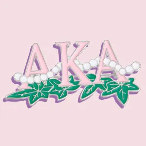 AKA Brooch Alpha Kappa Alpha Inspired Pearl Ivy Leaf Sorority Pin