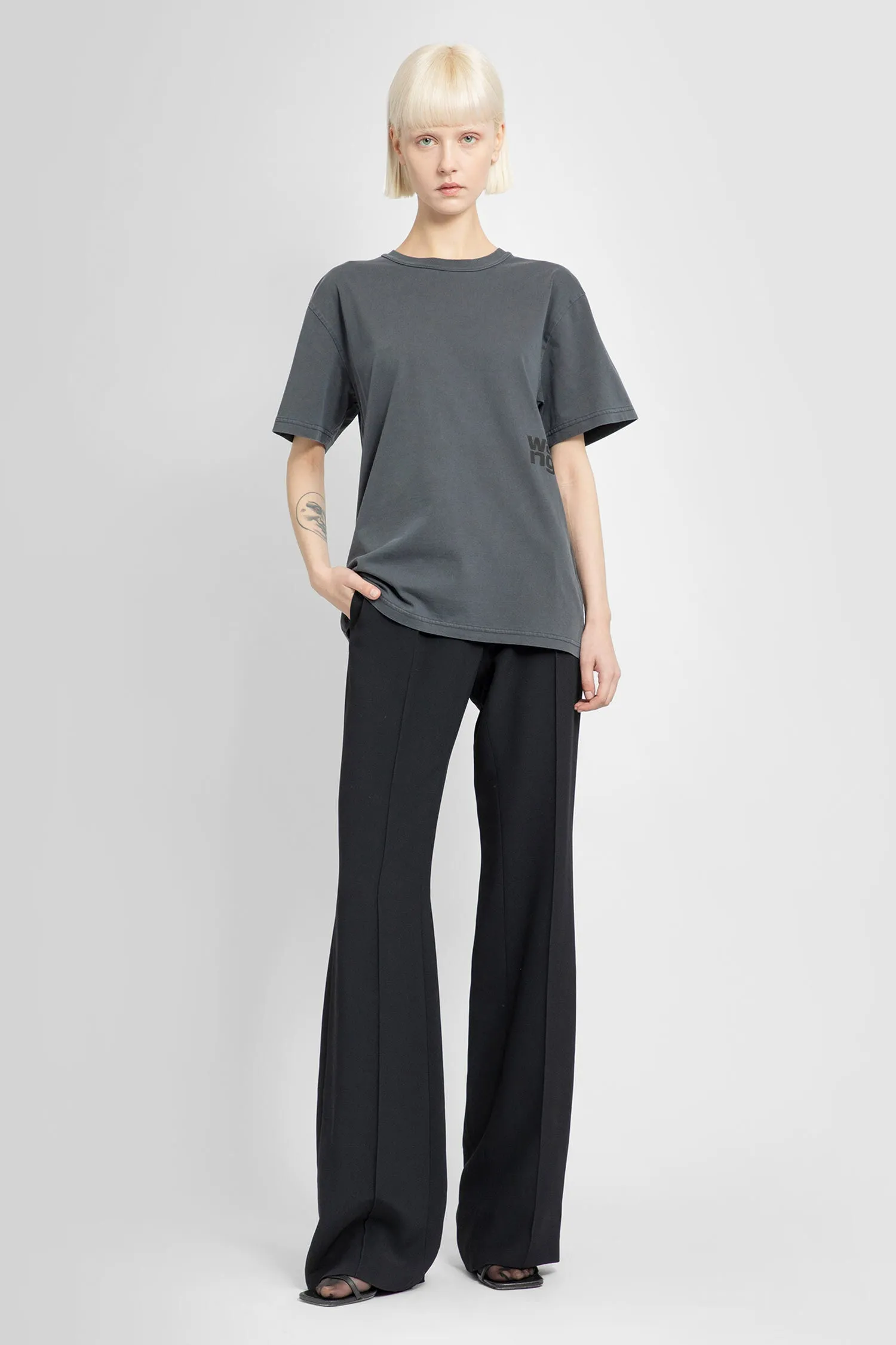 ALEXANDER WANG WOMAN GREY T-SHIRTS & TANK TOPS