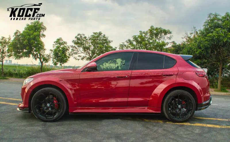 Alfa Romeo Stelvio S Style Real Carbon Fiber Side Skirt With Extension 4pcs (Only Fit With Wide Fender)