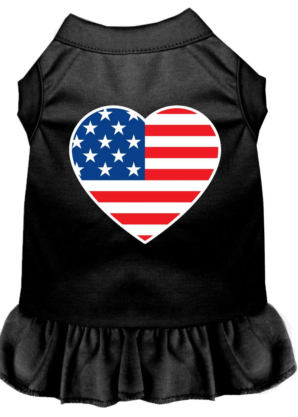 American Flag Heart Screen Print Dress Black Lg (14)