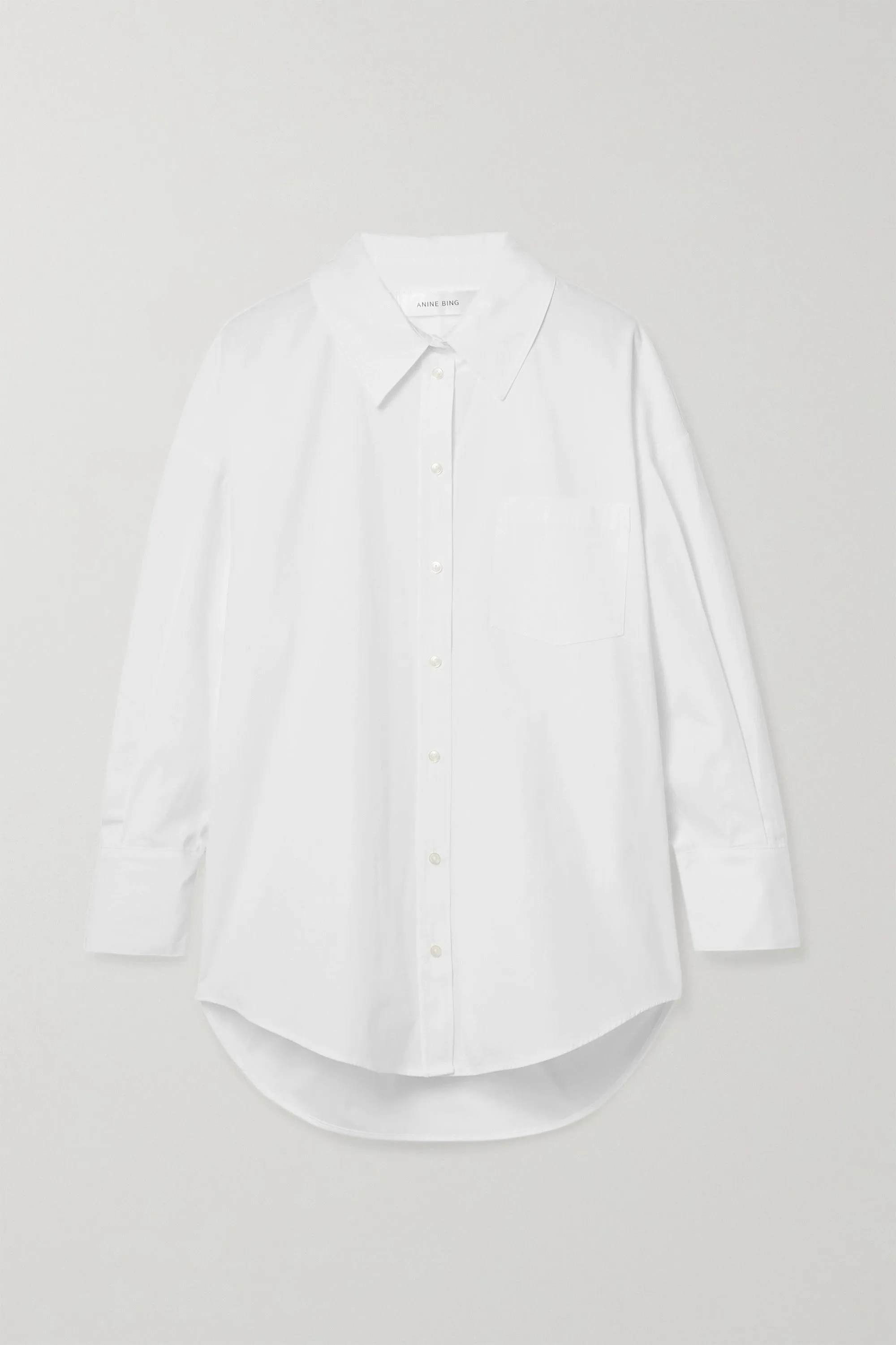 ANINE BING cotton poplin Mika shirt, white