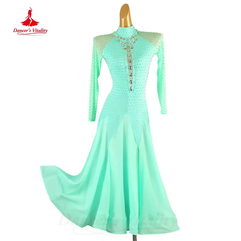 Ballroom Dance Competition Dresses Women Senior Waltz Social Dancing Performance Professional Clothing Customsized Moder Dresses