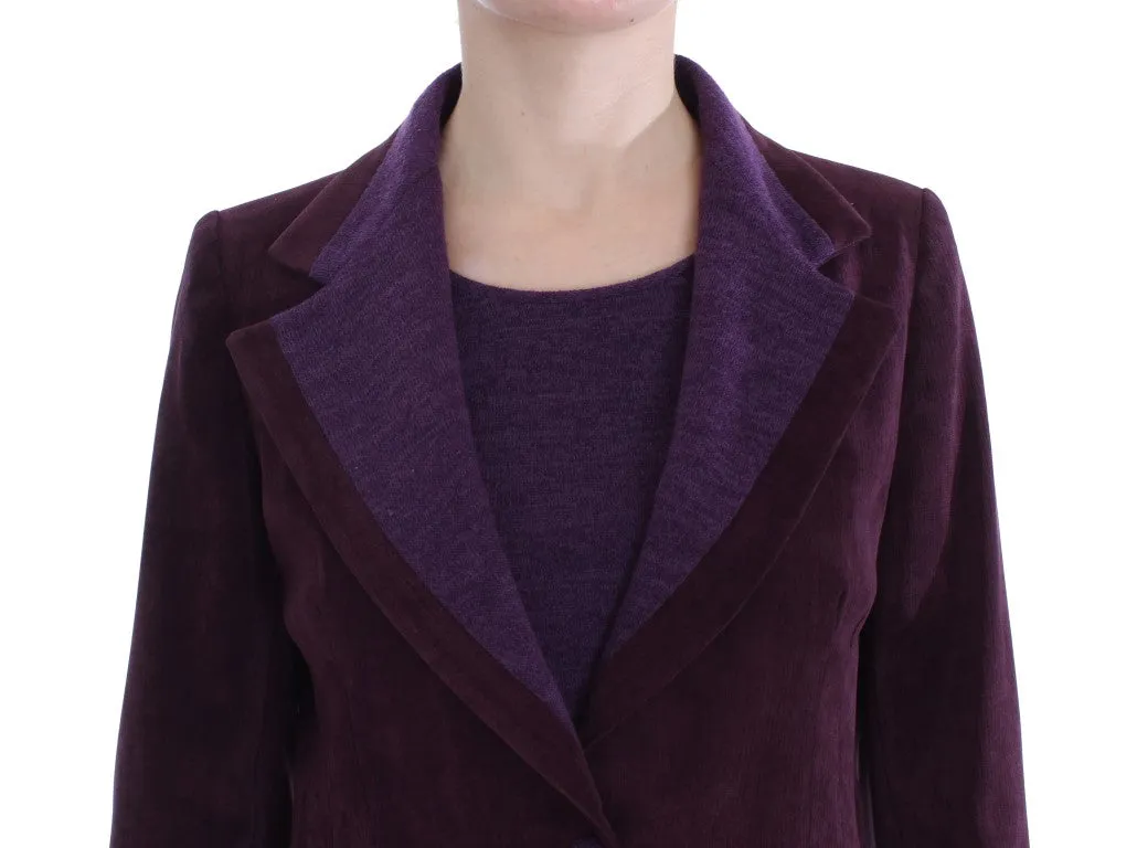 BENCIVENGA Elegant Purple Wool Blend Three Piece Suit Set