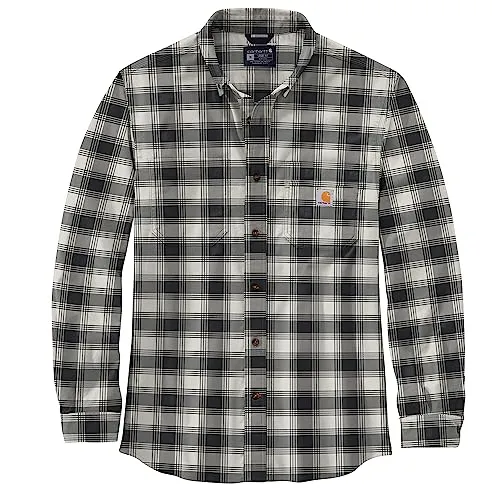 Carhartt 105945 Men's Rugged Flex Relaxed Fit Midweight Flannel Long-S - X-Large Tall - Malt