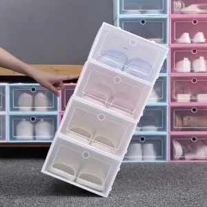 classic 2Pcs Shoes Organizer Drawer Type Large Capacity Plastic Storage Cabinet Container for Cloakroom