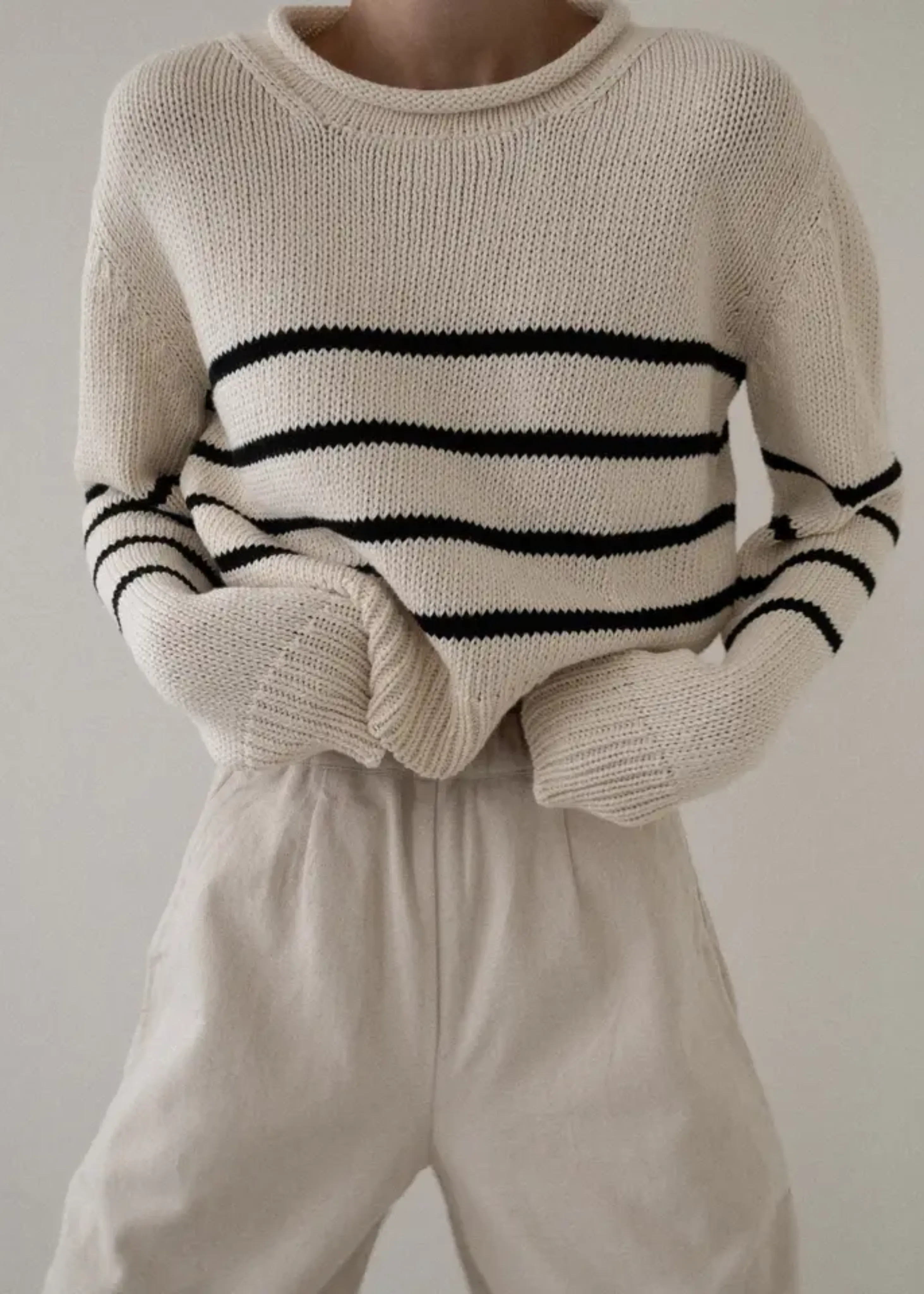 Cropped field sweater