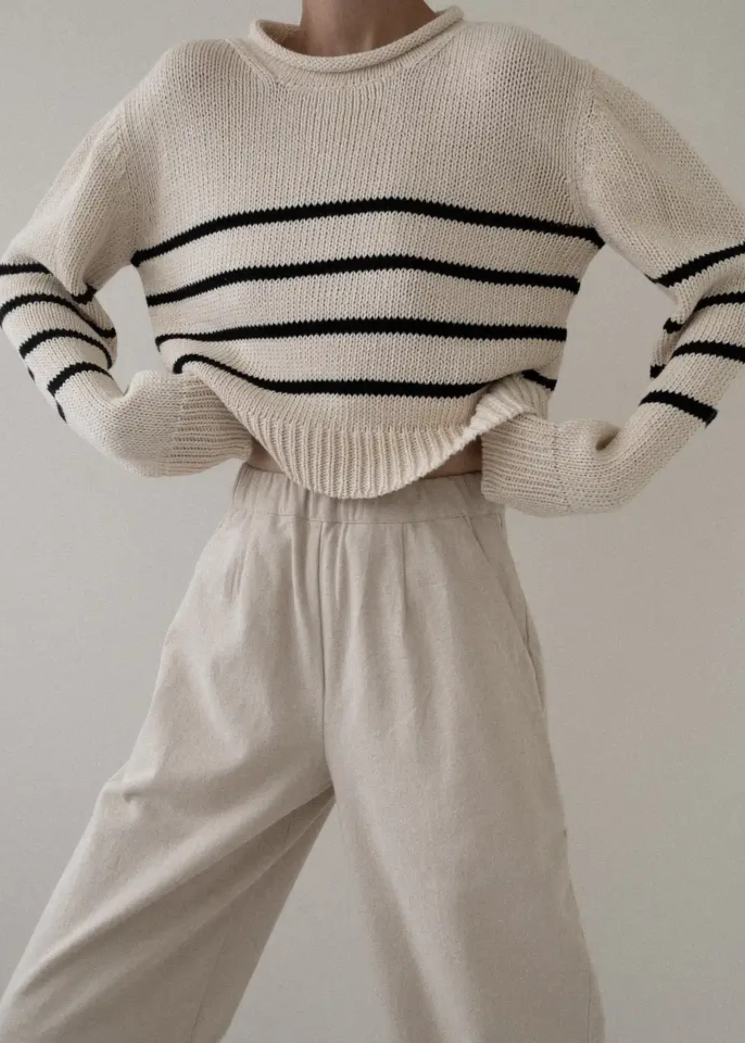 Cropped field sweater