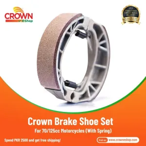 Crown Brake Shoe Set with Spring for 70/125cc Motorcycles