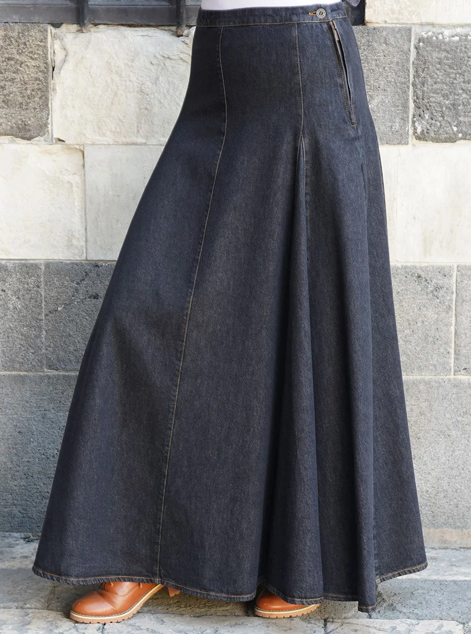 Denim Professional Flared Skirt