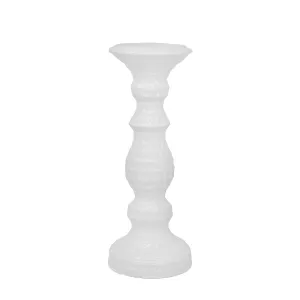 Dimpled White Candle Holder 12.25"