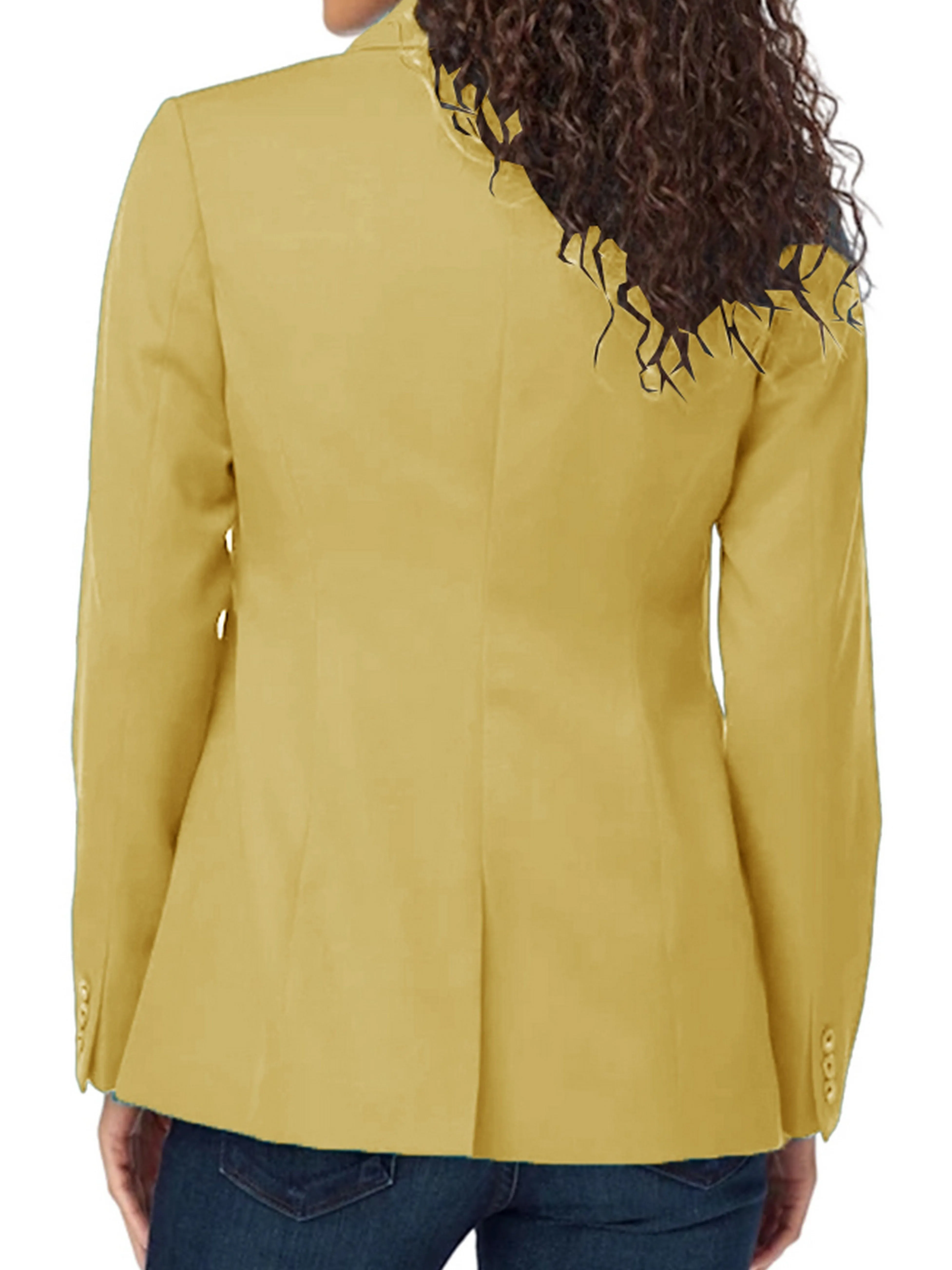 Elegant Solid Long Sleeve Open Front Lapel Blazer