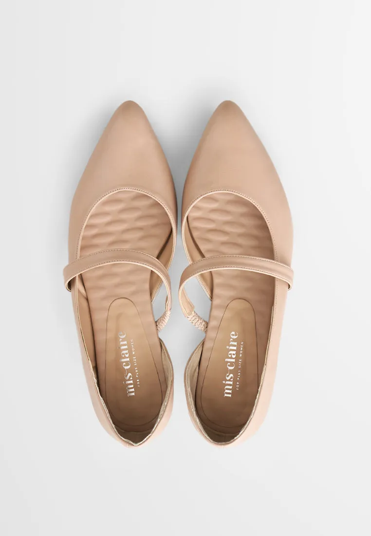 Elsie Elegant Pointy Flats - Beige