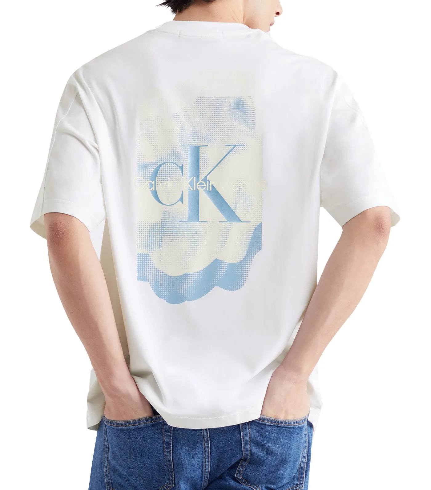 Embroidered Monogram Relaxed Tee Bright White