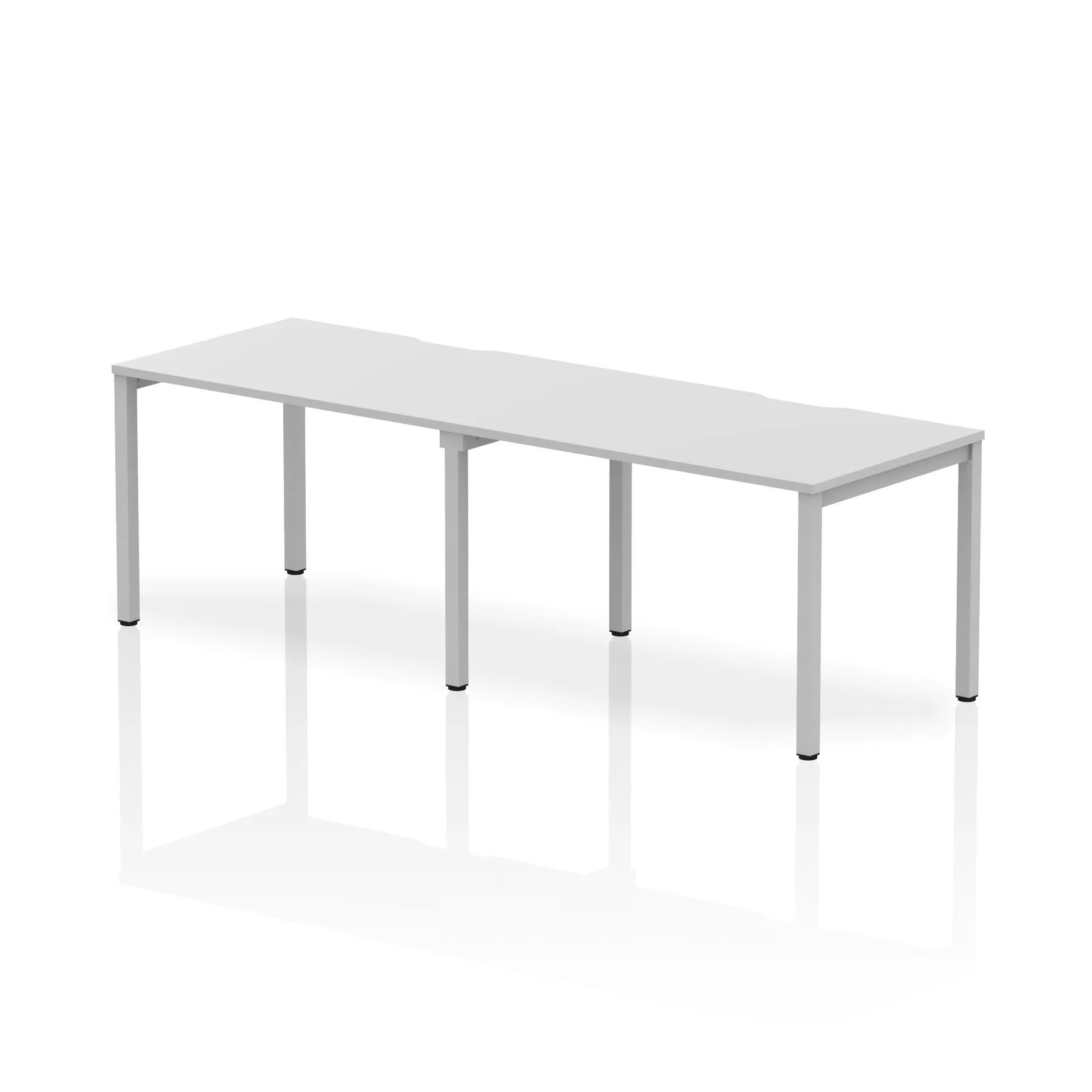 Evolve Plus 2-Person Single Row Desk - Rectangular MFC Top, Box Frame Legs, 2400-3200mm Width, Self-Assembly, 5-Year Guarantee