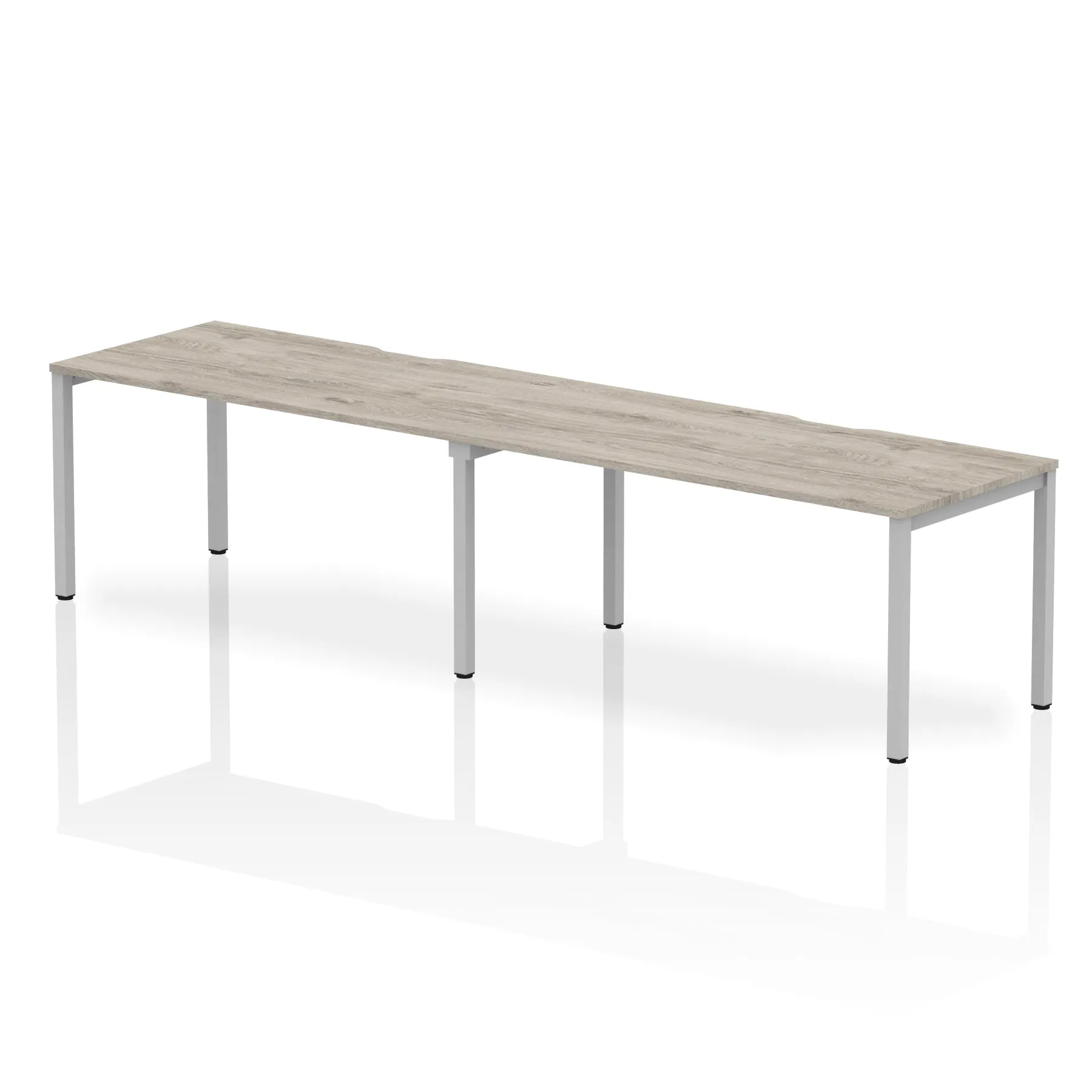 Evolve Plus 2-Person Single Row Desk - Rectangular MFC Top, Box Frame Legs, 2400-3200mm Width, Self-Assembly, 5-Year Guarantee