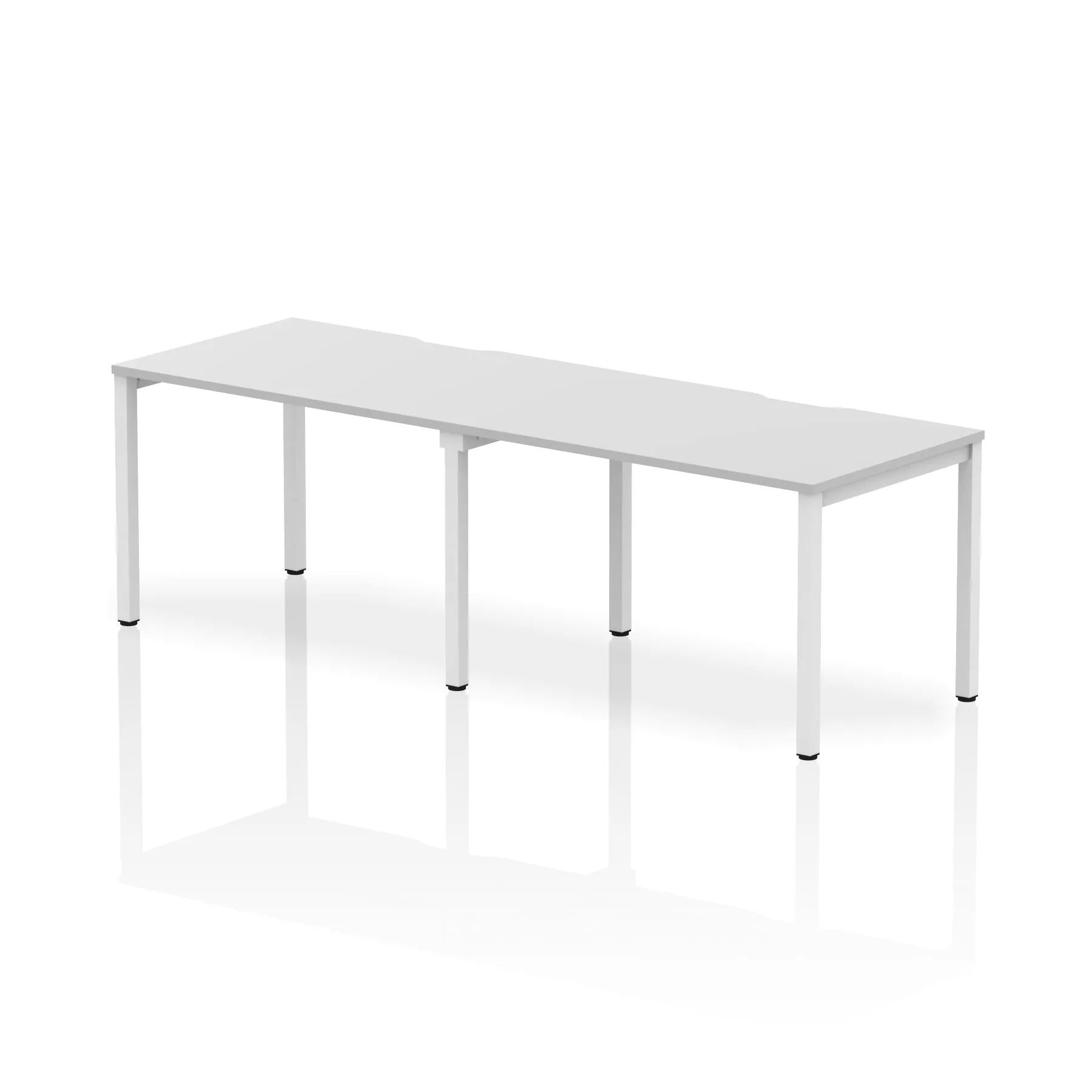 Evolve Plus 2-Person Single Row Desk - Rectangular MFC Top, Box Frame Legs, 2400-3200mm Width, Self-Assembly, 5-Year Guarantee