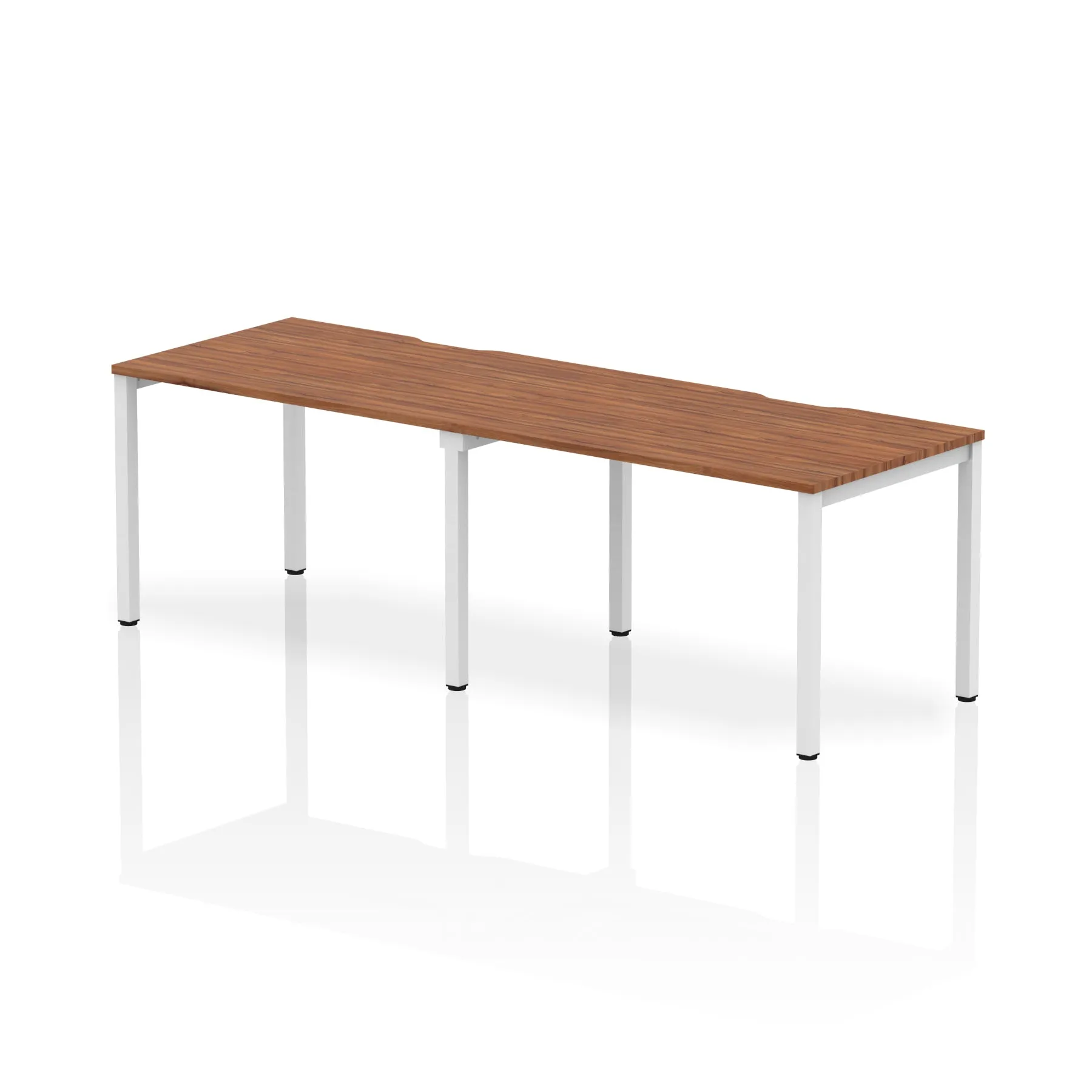 Evolve Plus 2-Person Single Row Desk - Rectangular MFC Top, Box Frame Legs, 2400-3200mm Width, Self-Assembly, 5-Year Guarantee