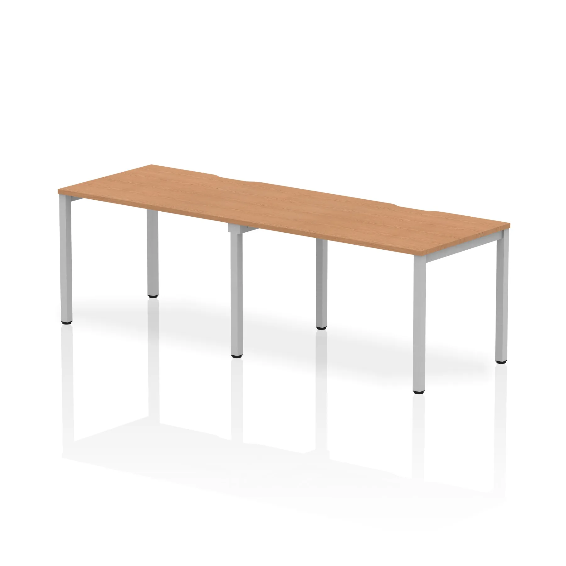 Evolve Plus 2-Person Single Row Desk - Rectangular MFC Top, Box Frame Legs, 2400-3200mm Width, Self-Assembly, 5-Year Guarantee