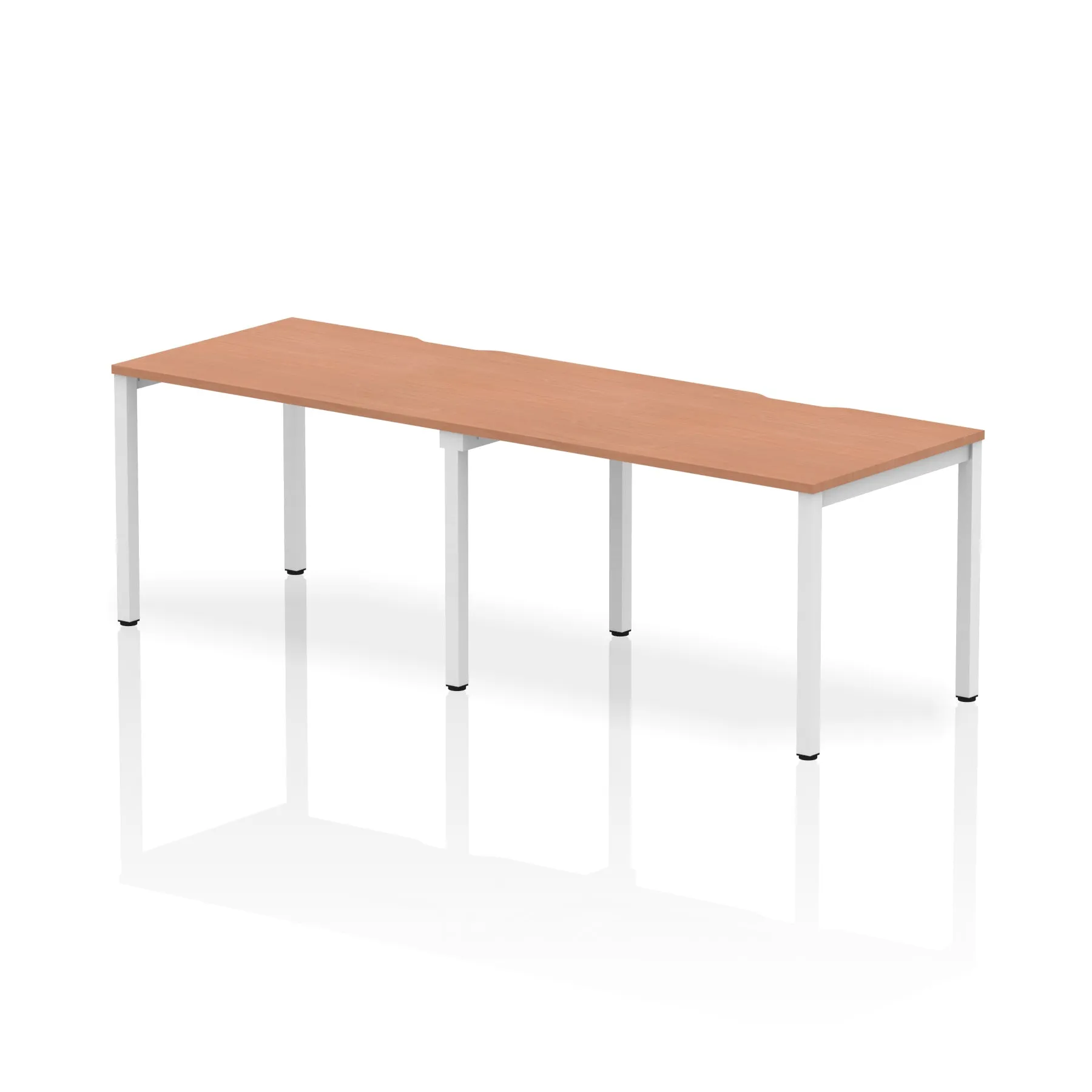 Evolve Plus 2-Person Single Row Desk - Rectangular MFC Top, Box Frame Legs, 2400-3200mm Width, Self-Assembly, 5-Year Guarantee