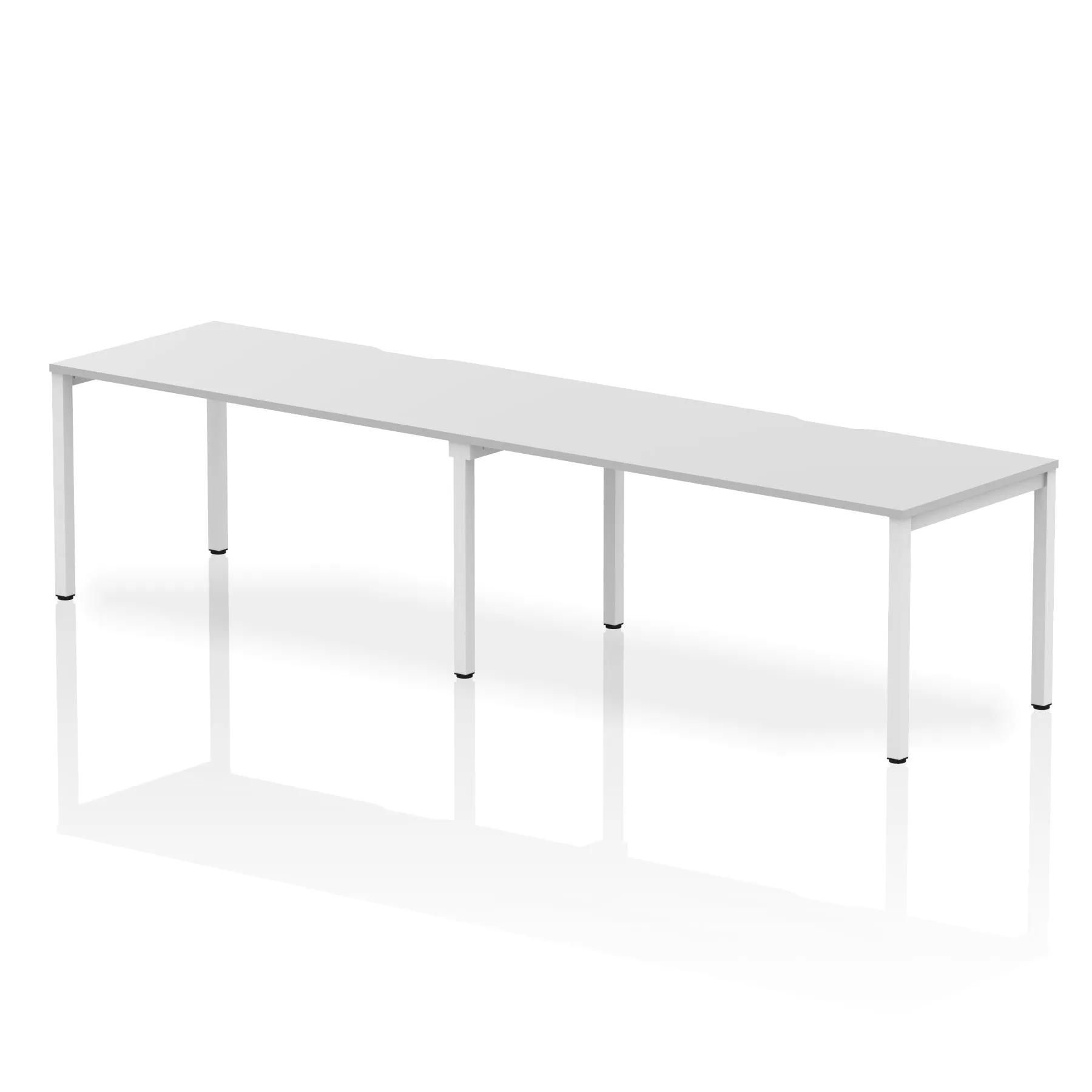 Evolve Plus 2-Person Single Row Desk - Rectangular MFC Top, Box Frame Legs, 2400-3200mm Width, Self-Assembly, 5-Year Guarantee