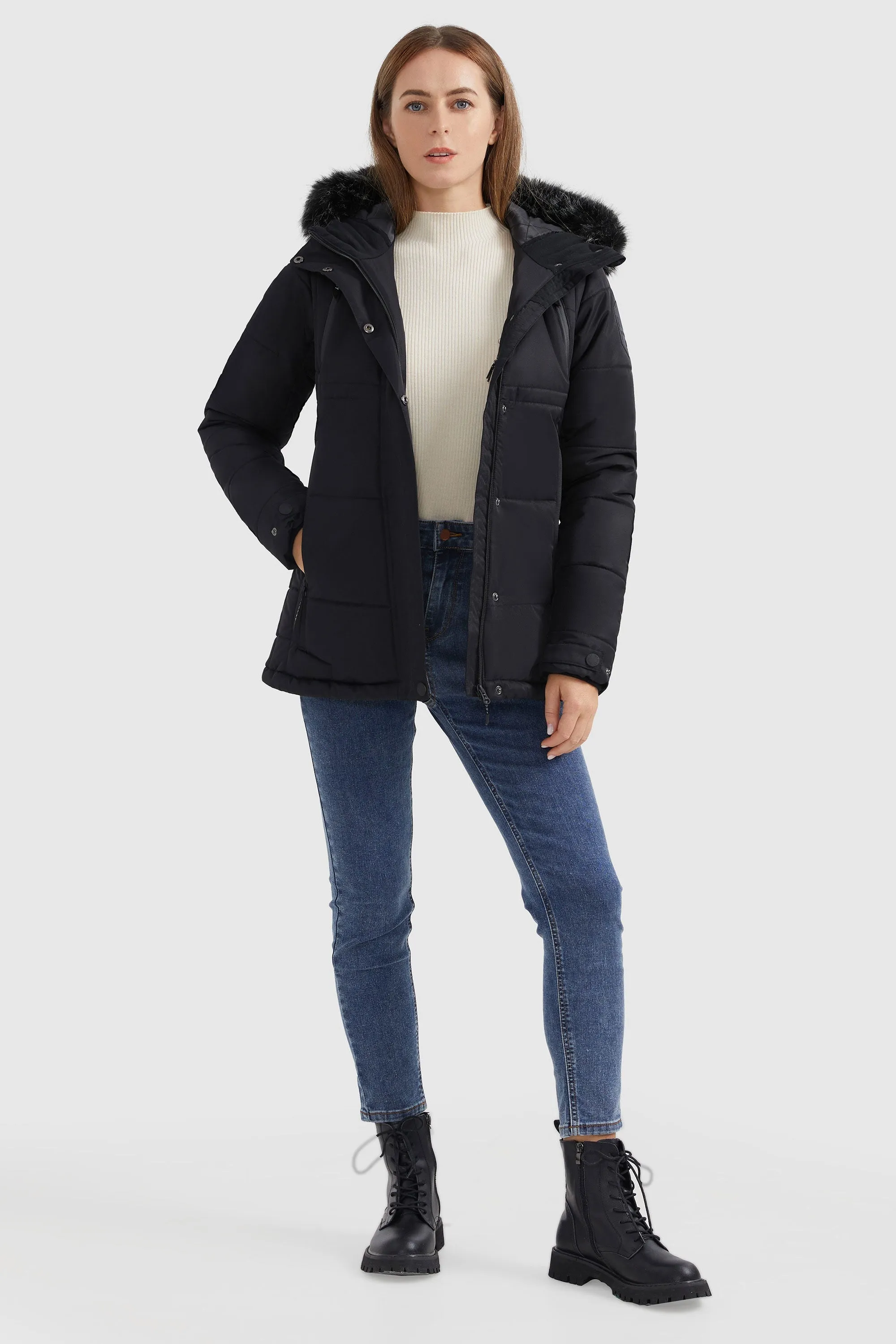 Faux Fur Hooded Mountain Parka