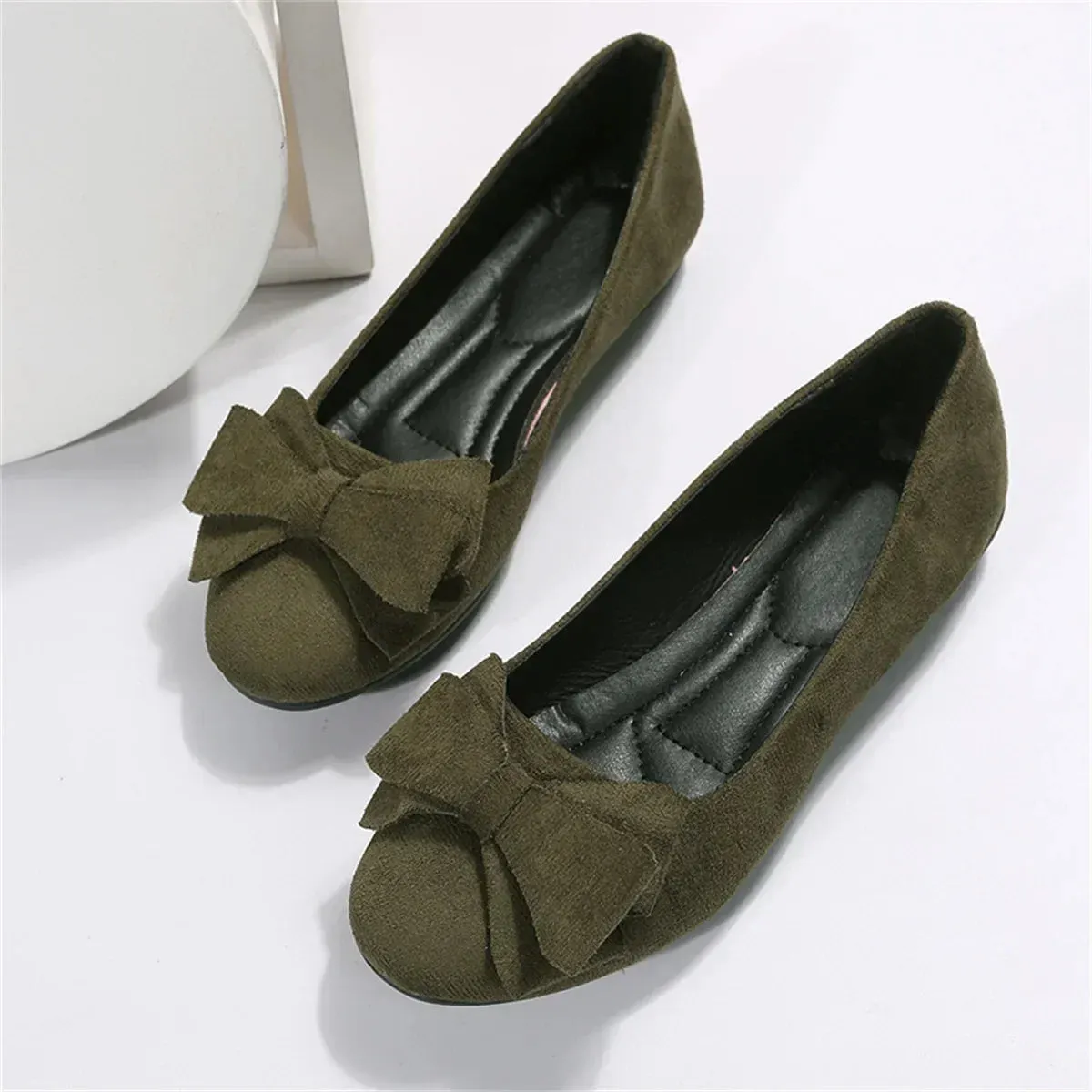 Fleur - Suede Slip-On Ballerinas with Bow