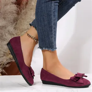 Fleur - Suede Slip-On Ballerinas with Bow