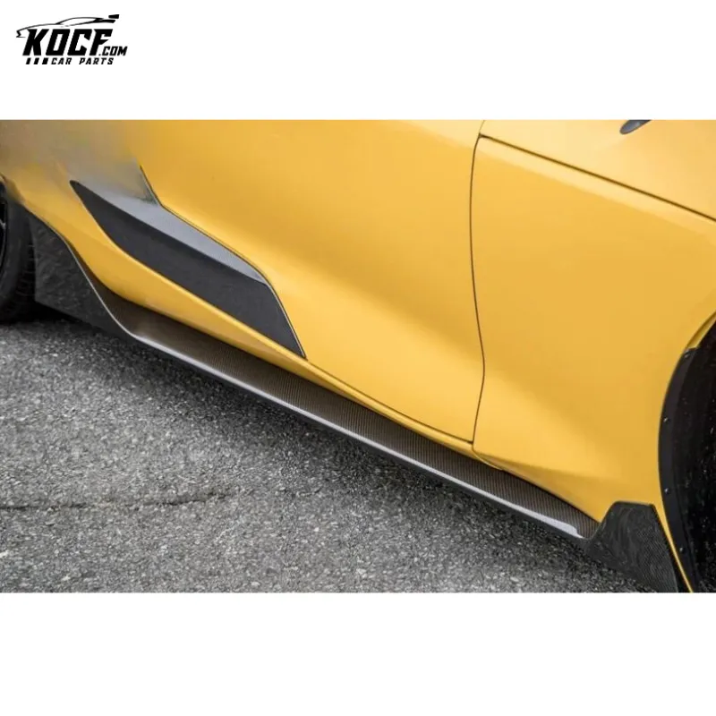 For Toyota Supra A90 MK5 Aimgain Type Carbon Fiber Side Skirts Extinsion 2019 