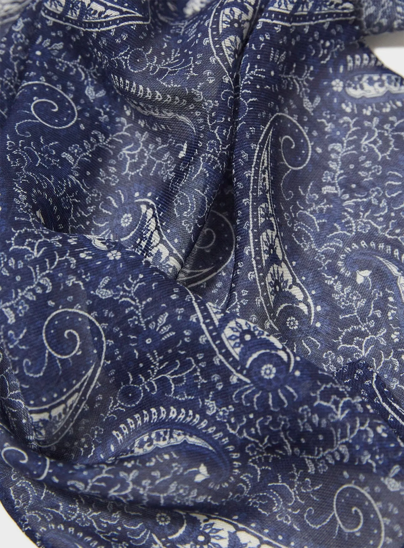 Italian Tencel Biodegradable Blue Paisley Hankie