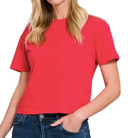 Just Relax Ruby Cotton Crew Neck Short Sleeve T-Shirt