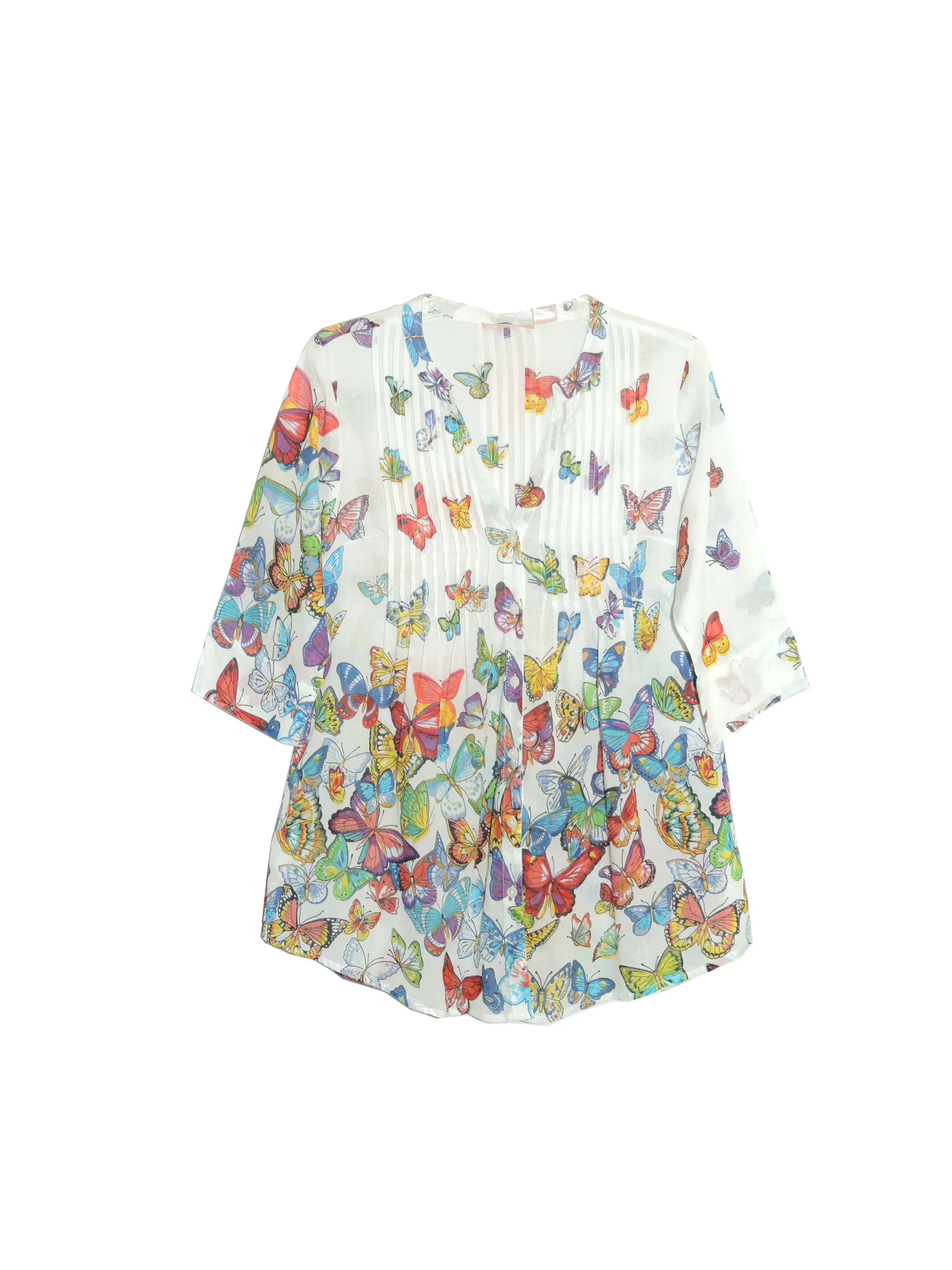 La Cera Plus Size Butterfly Garden Tunic