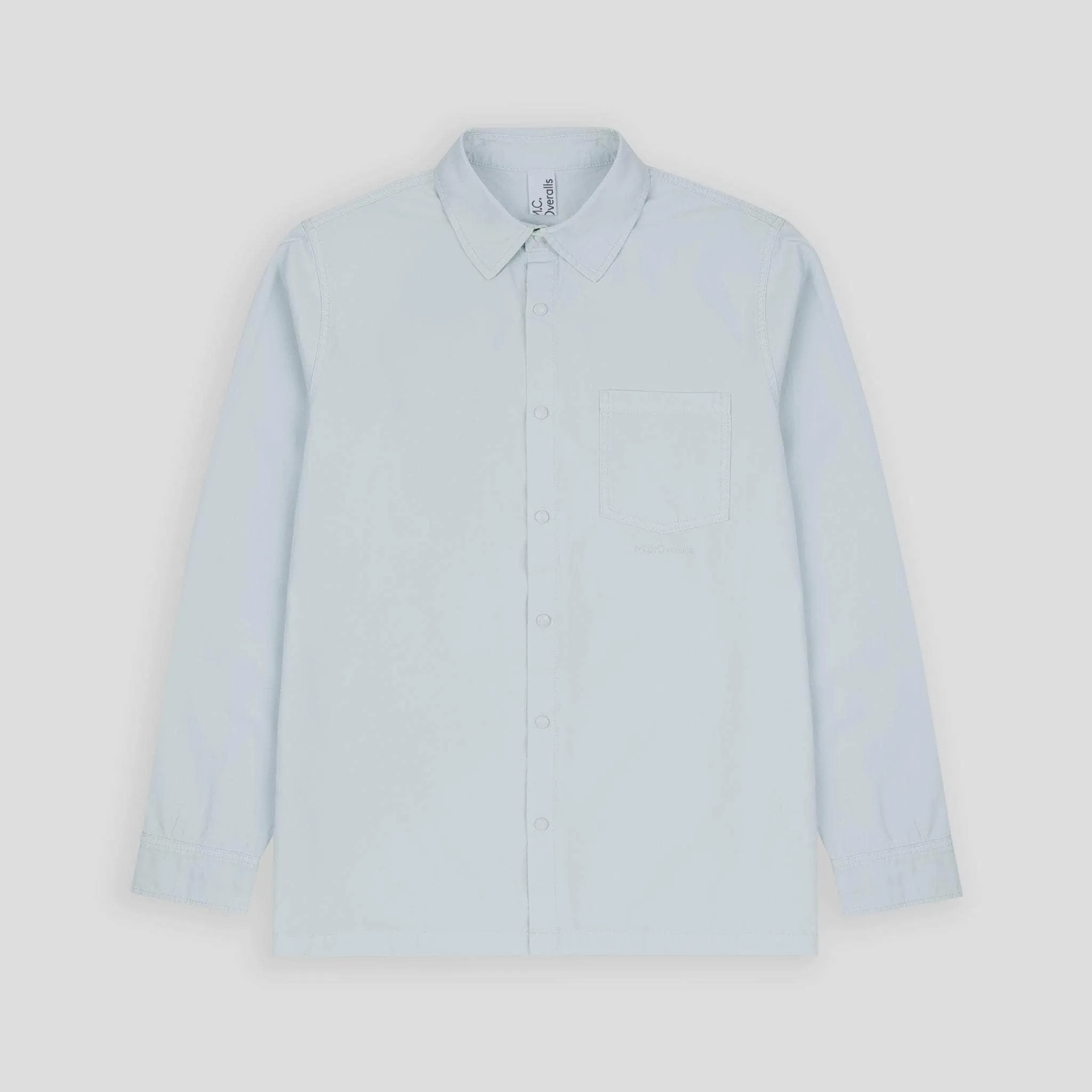 Lightweight Relaxed Snap Button Shirt Illusion Blue