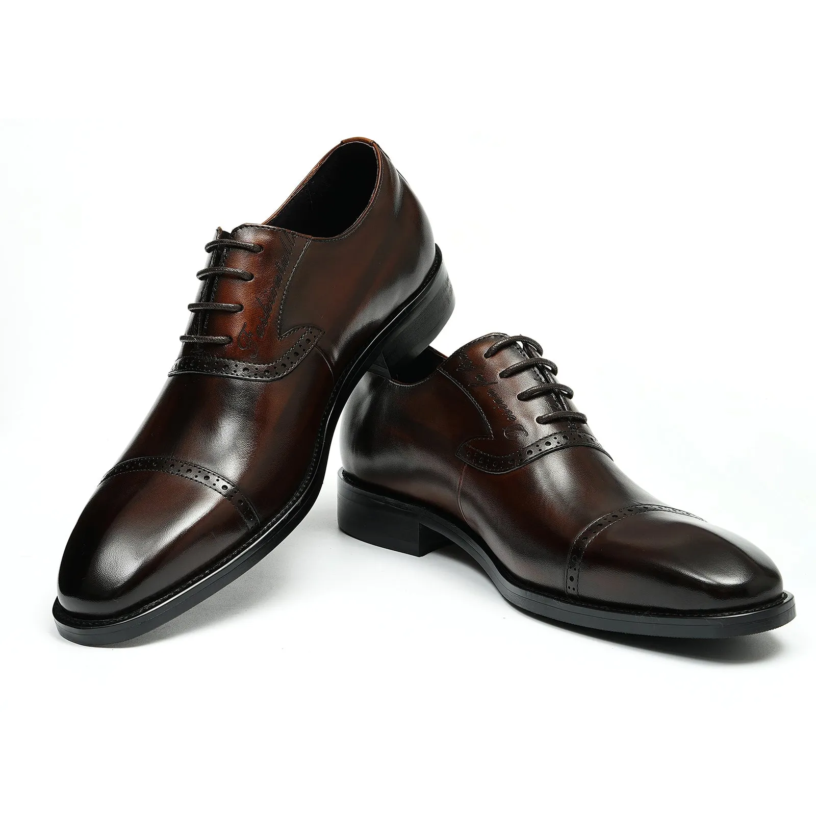 Luxe Exotic Leather Pointed Toe Oxford Dress Shoes