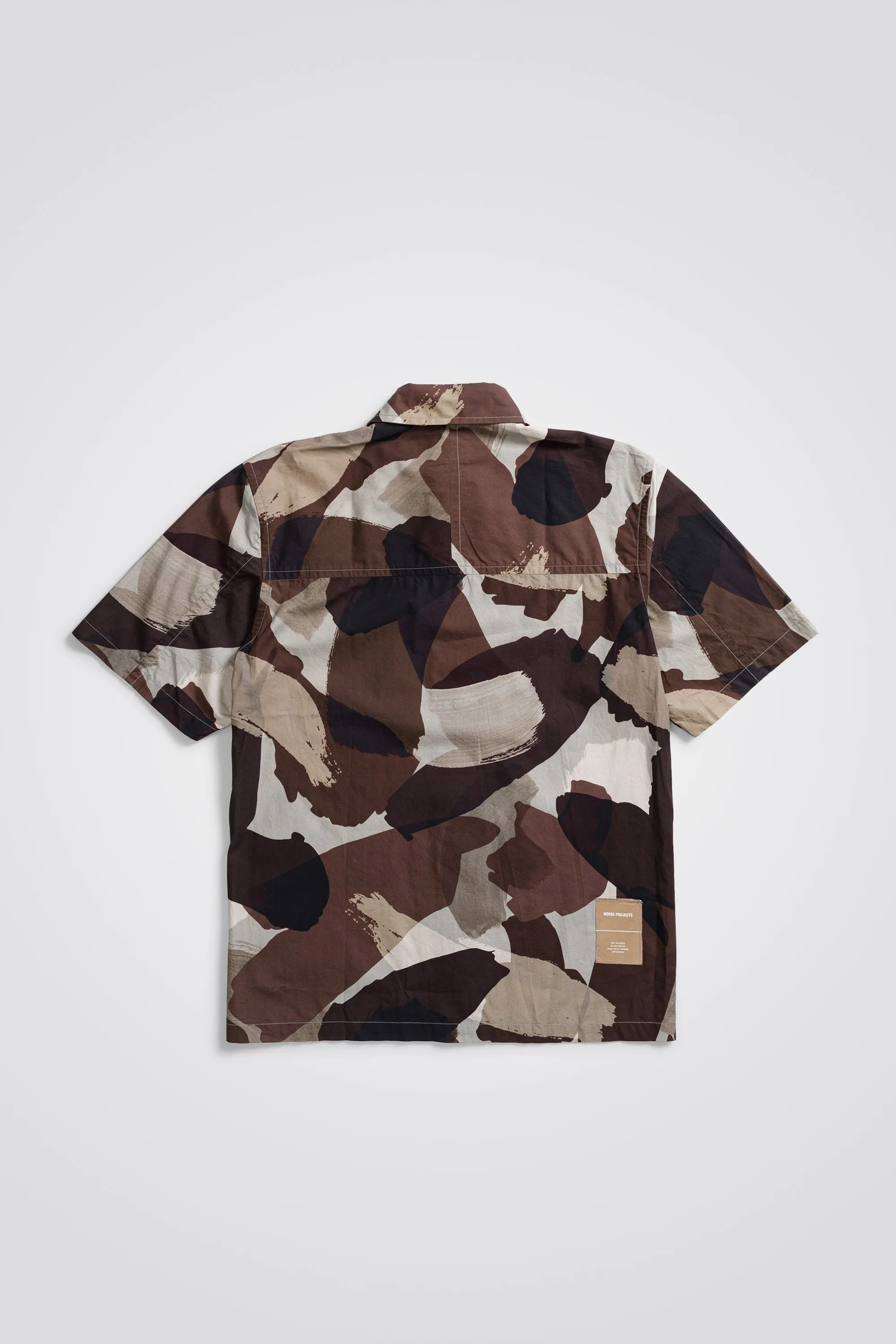 Mads Relaxed Camo Shirt SS - Espresso