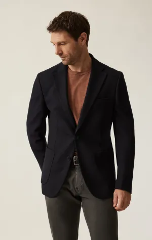 Matteo Smart Knit Blazer In Navy