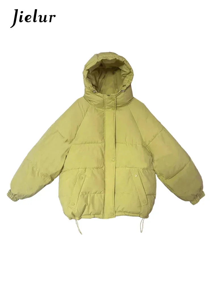 Metaversmall Solid Color Cotton Padded Winter Clothes for Women Korean Fashion Loose Bread Jacket Thick Yellow White Parkas Female