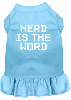 Nerd Is The Word Screen Print Dress Baby Blue Sm (10)