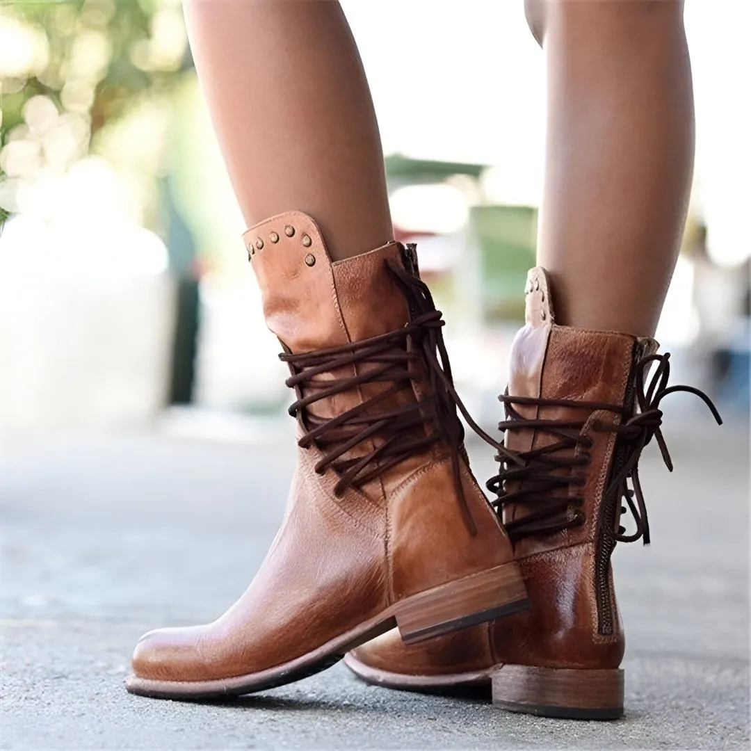 Novie™ | Premium Leather Knee-High Boots with Medieval Street Style