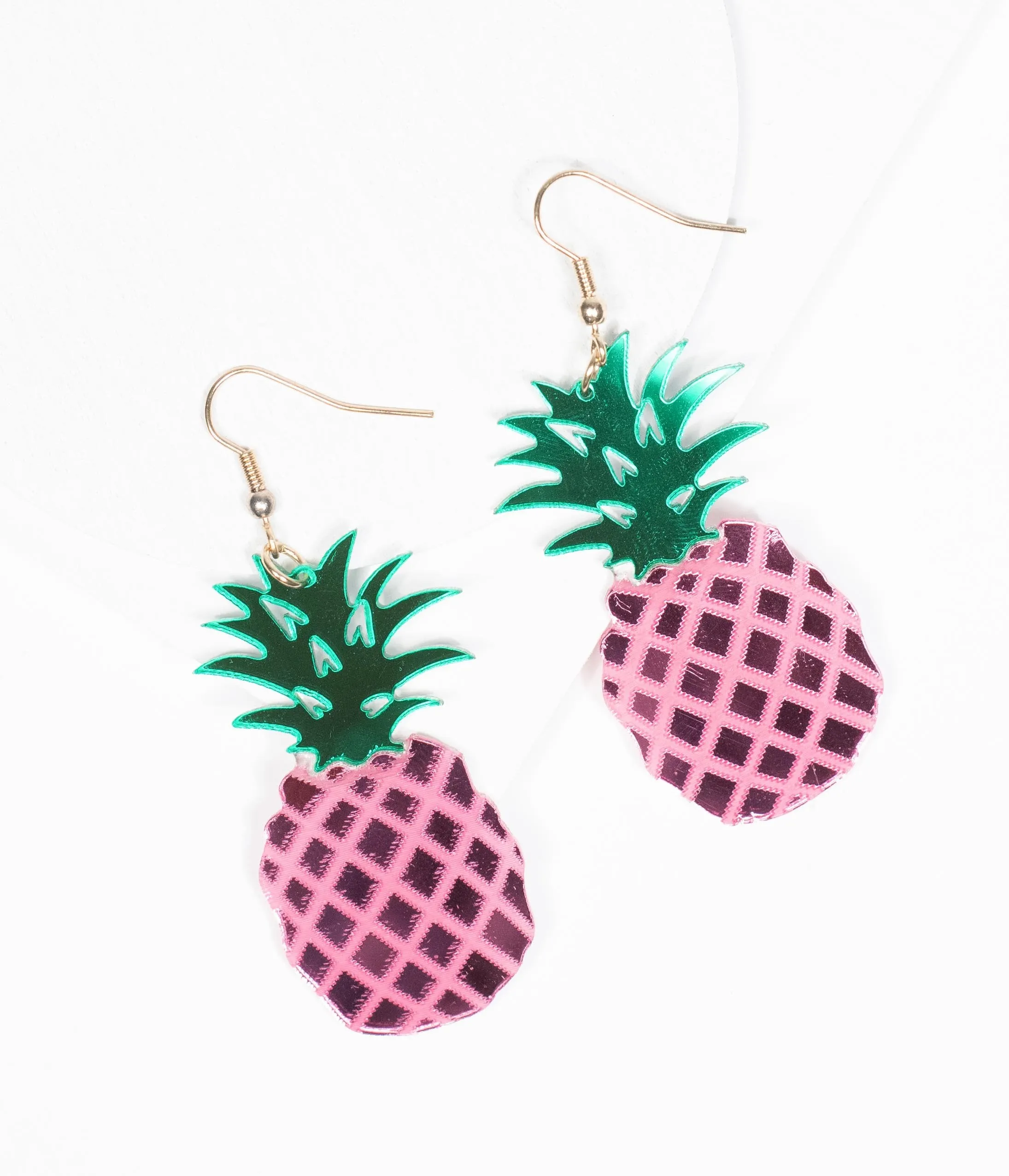 Pink Pineapple Drop Earrings