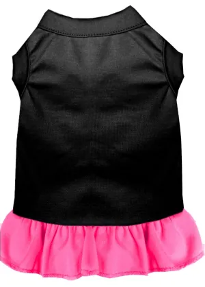 Plain Dress Black With Bright Pink Lg (14)