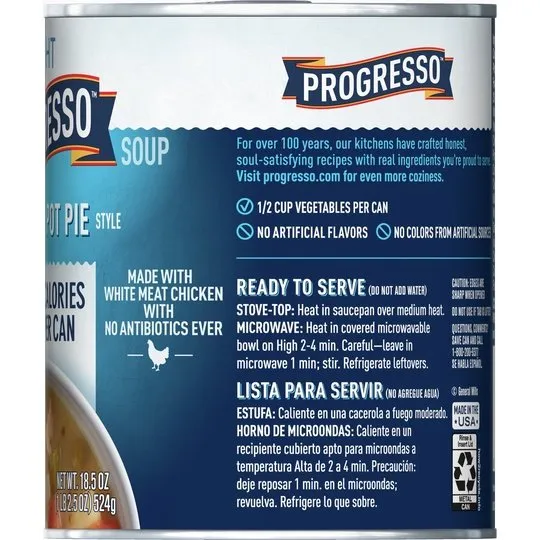 Progresso Light, Chicken Pot Pie Style Soup, 18.5 oz.