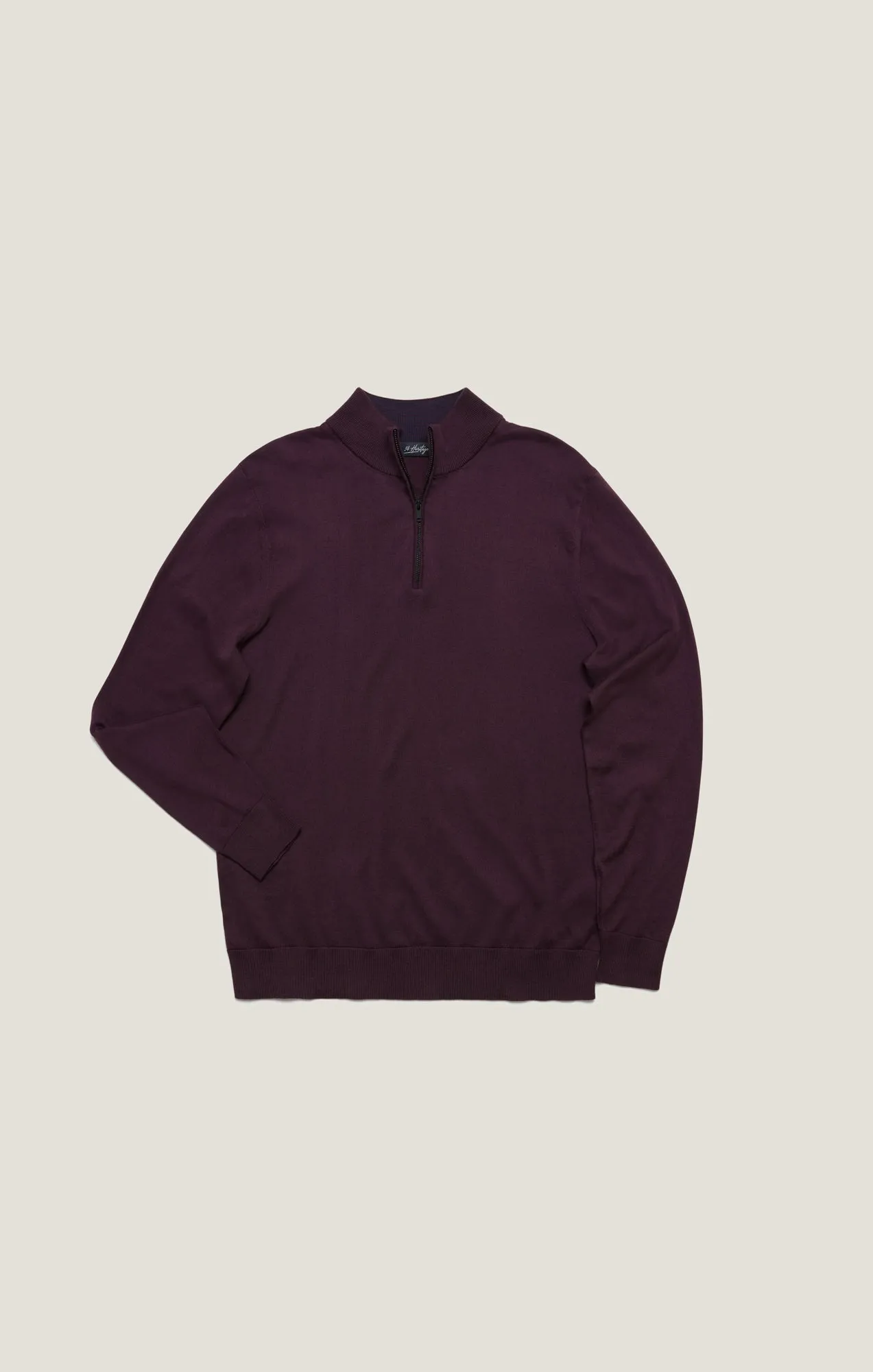 Quarter Zip Sweater In Burgundy