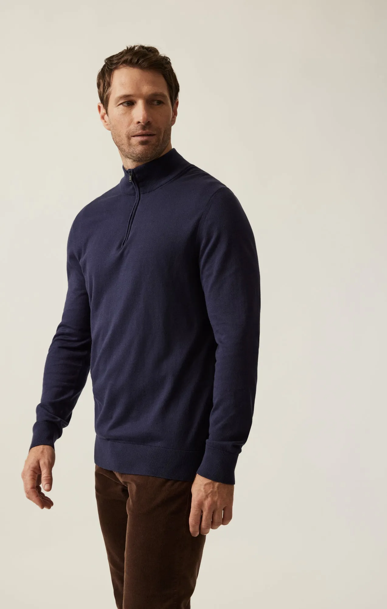 Quarter Zip Sweater In Navy