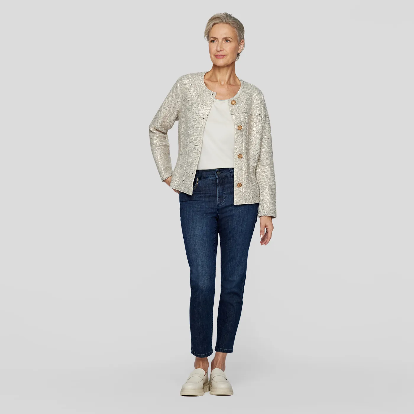 Rabe Buttoned Jacket | Vanilla