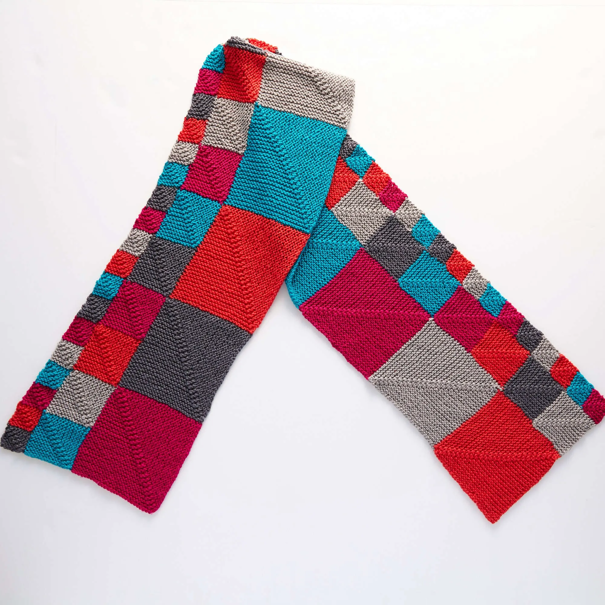 Red Heart Knit Miter Me This Chic Scarf