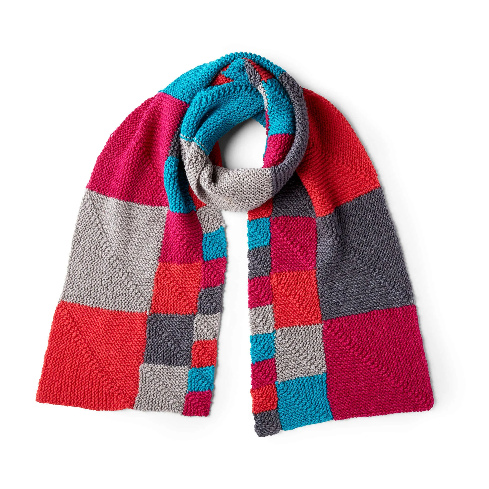 Red Heart Knit Miter Me This Chic Scarf