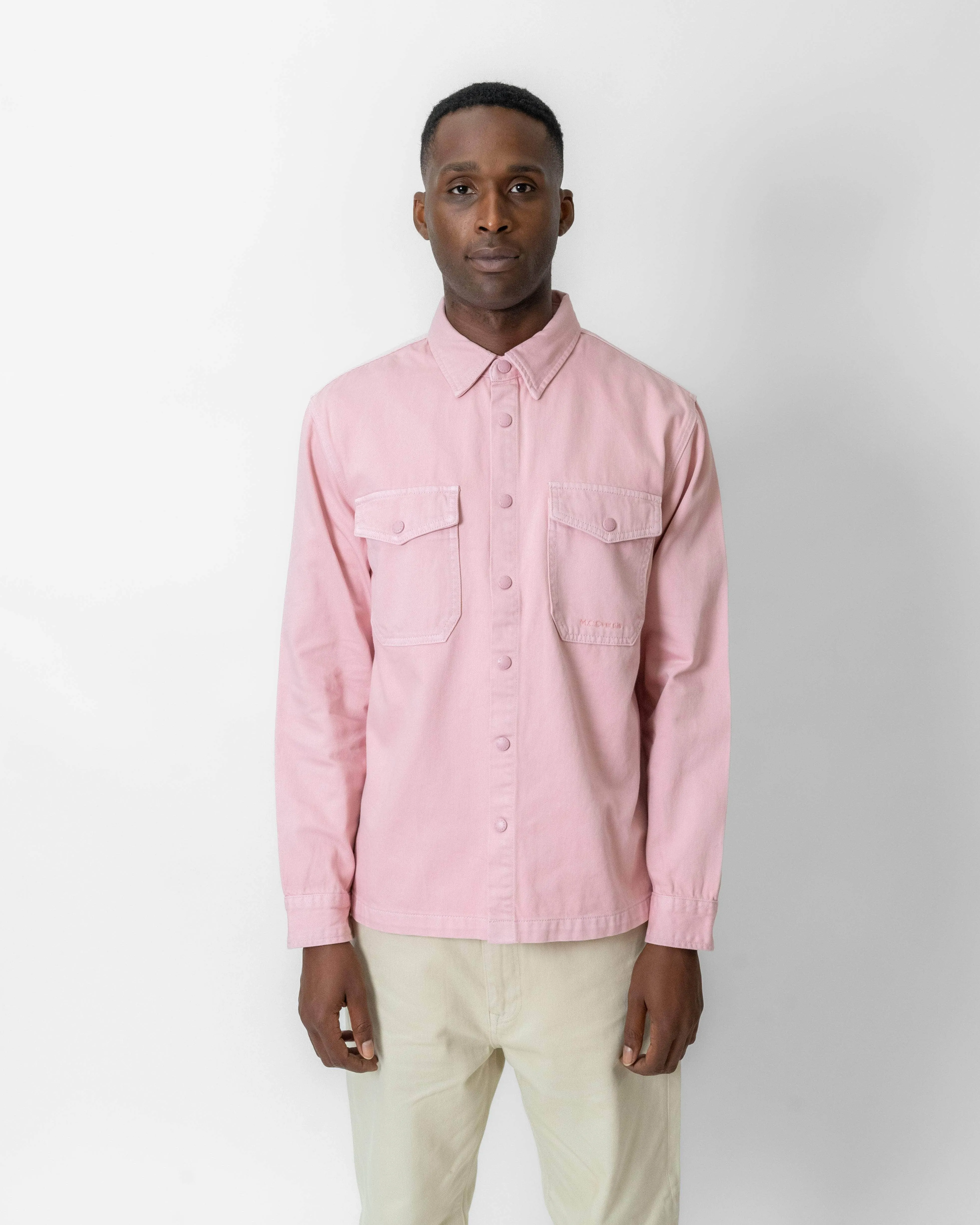 Relaxed Denim Overshirt Dusty Pink